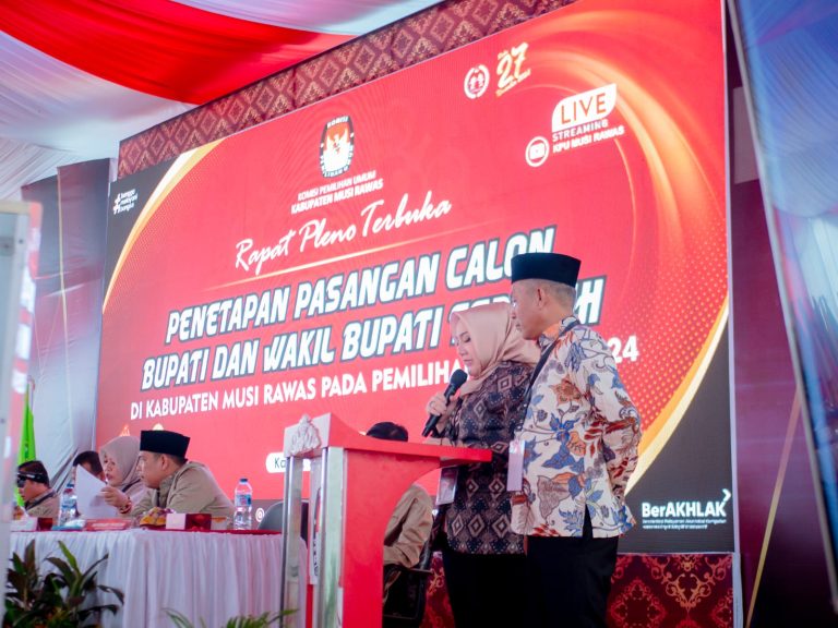 KPU Tetapkan Ratna Machmud-Suprayitno Sebagai Bupati dan Wakil Bupati Terpilih Musi Rawas